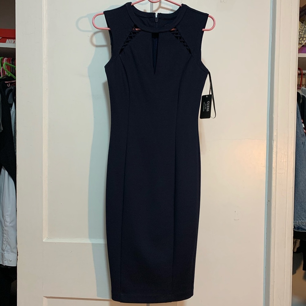 NEW WITH TAG Guess Navy Blue Midi Dress